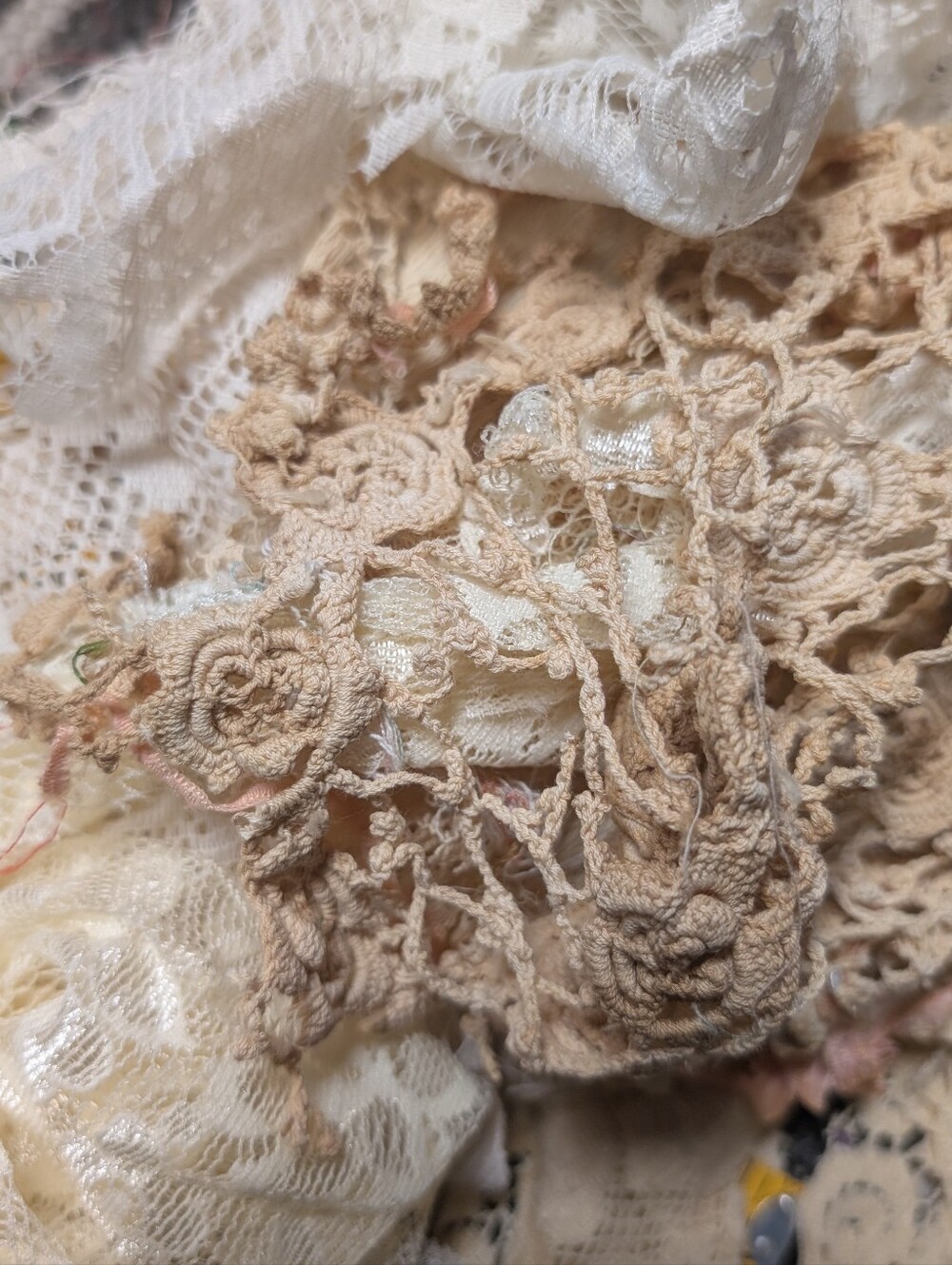 Lace, embroidery & more scrap bags, good for crafting, journal making & more
